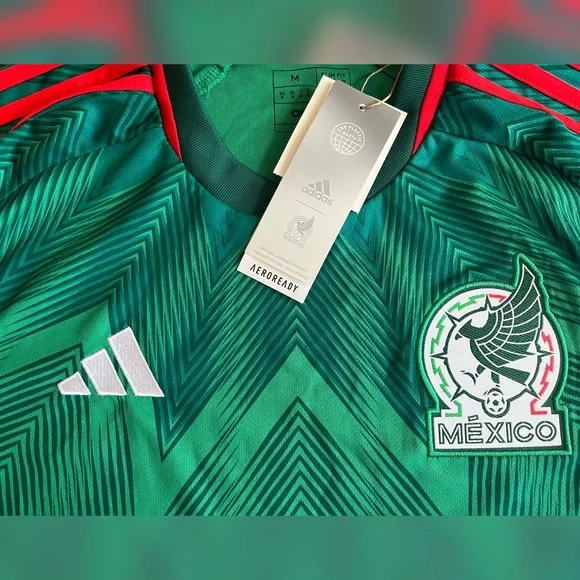Adidas Men's FMF Mexico Soccer Team Home Jersey 22/23 Slim Fit -Size Medium